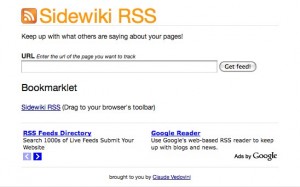 Sidewiki RSS